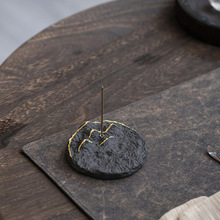 创意立式线香插紫砂香盘香座家用室内檀香卧香点香器茶道香炉摆件