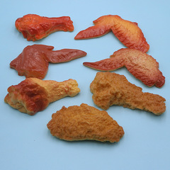 大號烤雞腿雞翅髮夾網紅邊夾 diy樹脂配件仿真食玩搞怪炸雞腿髮飾