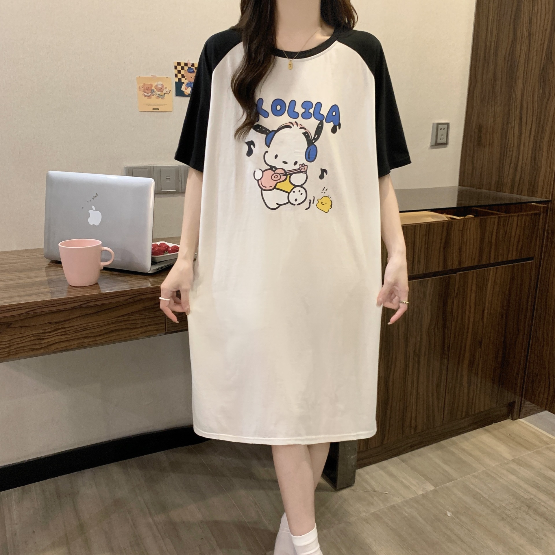 Japón inns perrito pijama de algodón para mujeres de verano de manga corta lindo pijama de dibujos animados ropa de verano se puede usar