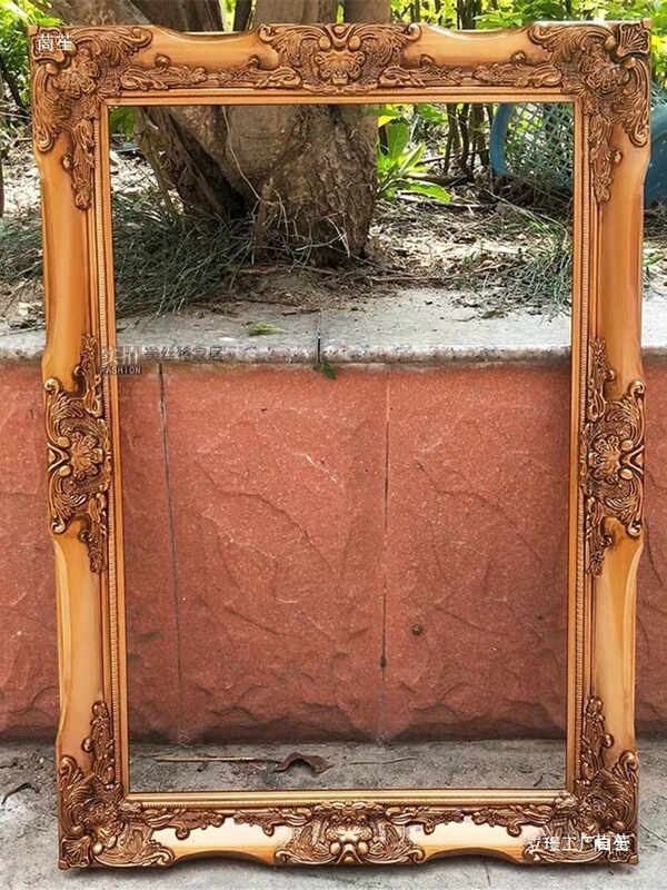 European-Style Picture Frame Solid Wood Photo Frame Wall-Mounted Retro Corner Flower Frame Large Corridor Entrance Decoration Framed Picture Frame Outer Frame