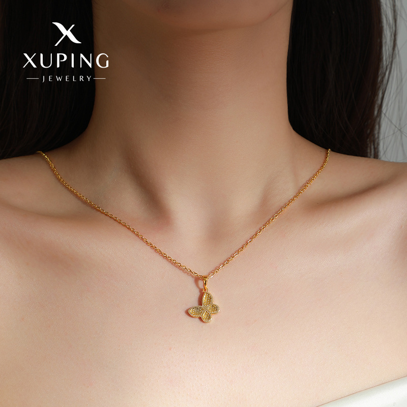 Xuping joyería 5D espejo de panal de dragón colgante colgante mariposa colgante de lujo ligero de alta calidad colgante de oro chapado