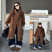 韩版2025冬新款儿童皮草外套中长款女童中大童仿皮毛一体毛毛大衣