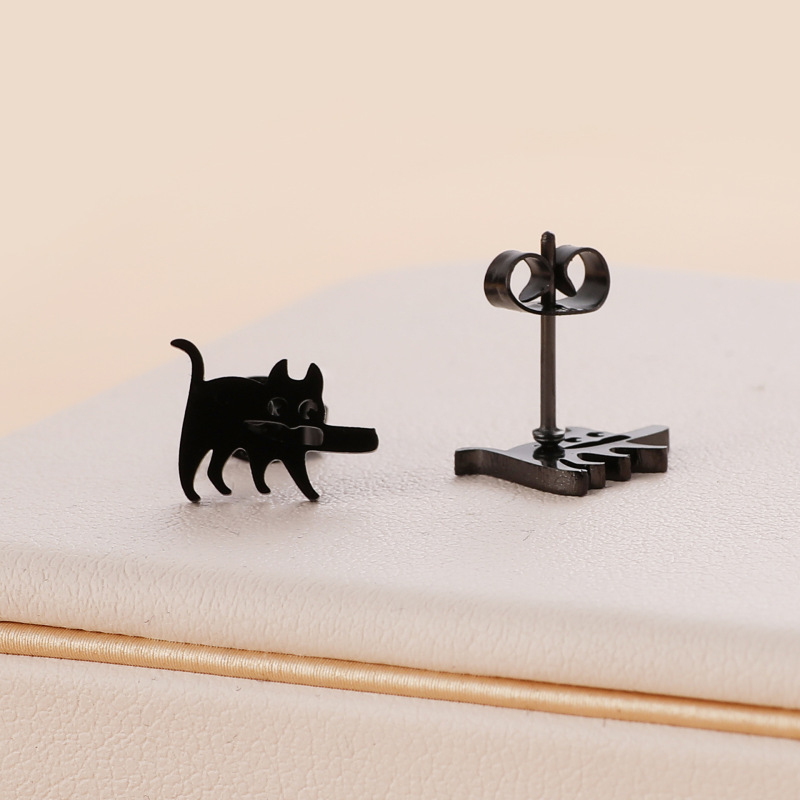 ハロウィンコウモリ、ゴースト、カボチャ、猫などの形のステンレススチール製イヤリング、3色展開、工場在庫、クロスボーダーサプライ|undefined