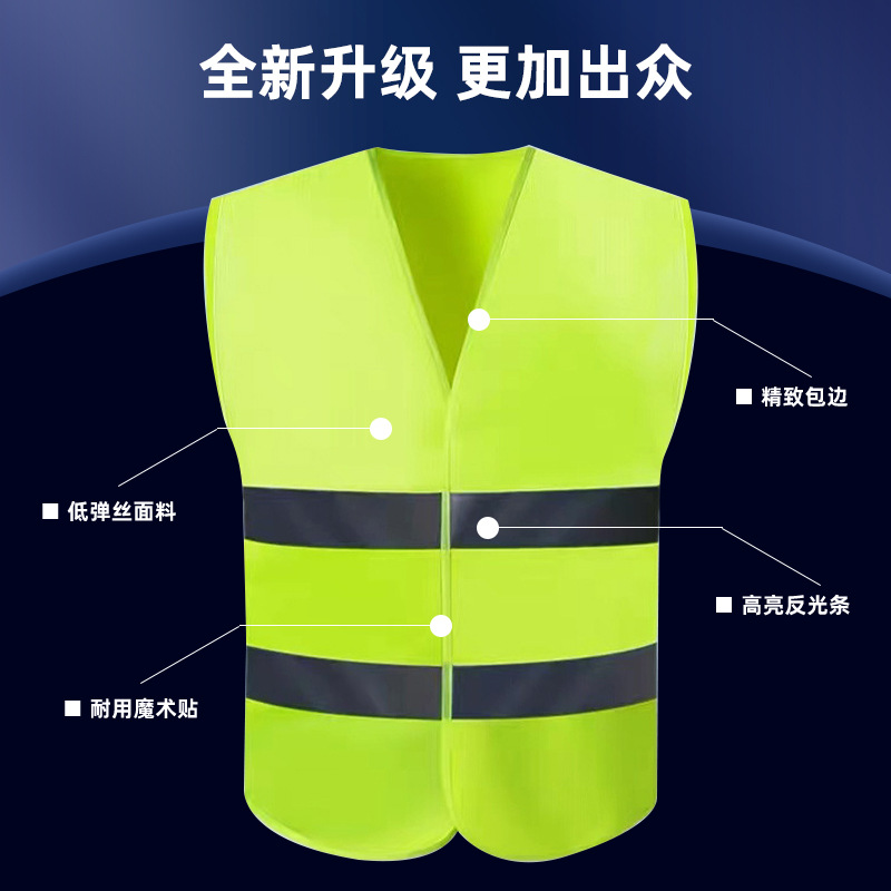 Chaleco reflectante, chaqueta reflectante, ropa reflectante, ropa de seguridad para obras de construcción e ingeniería, impresa con diseño reflectante para uso nocturno.