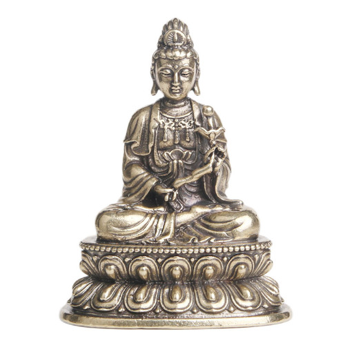 Brass old Western Three Saints Mahasthamaprapta Bodhisattva Buddha statue ornaments to worship gods craft gifts old copper wholesale