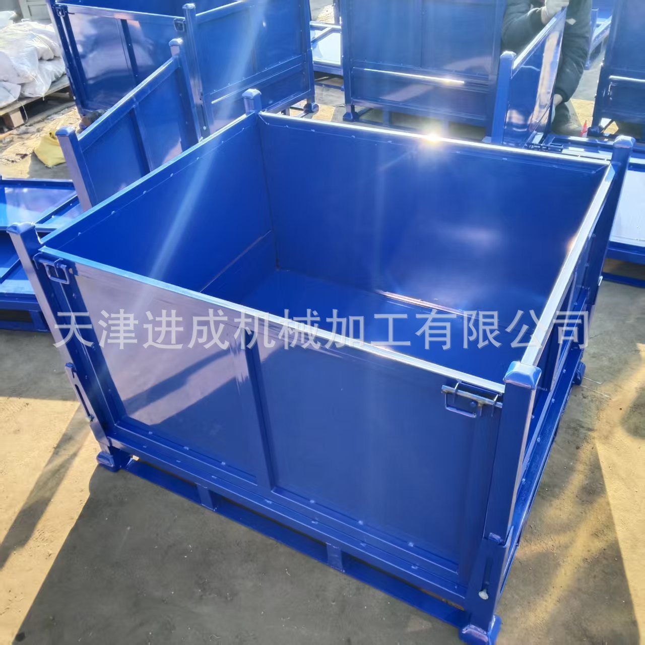 可定制金属周转箱钢料箱铁皮箱重型物流周转箱堆垛废料箱
