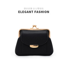 新款荔枝纹夹子钱包短款潮流简约可爱女士时尚零钱包卡包女短款批