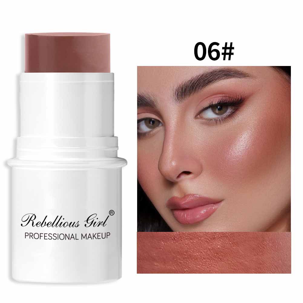 RG New Hot Lazy High-gloss Face Repair Sun Red Pearlescent Blush Cream Blush Stick Monochrome Matte Blush