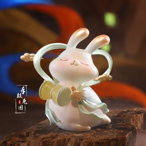 Flying Rabbit Blind Box Hand Figure Fashionable Blind Cute Flying Jade Rabbit Ornament Resin Craft Mid-Autumn Festival New Year Gift