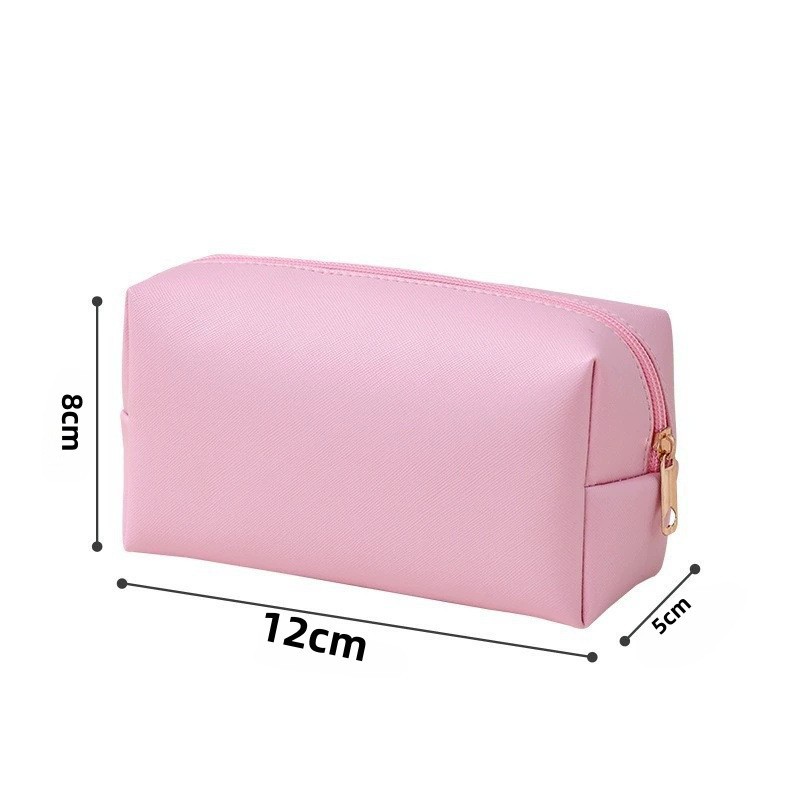 Bolsa de maquillaje coreana de alto valor visual ins-viento color caramelo PU impermeable de gran capacidad color macrón bolsas de lavado portátiles