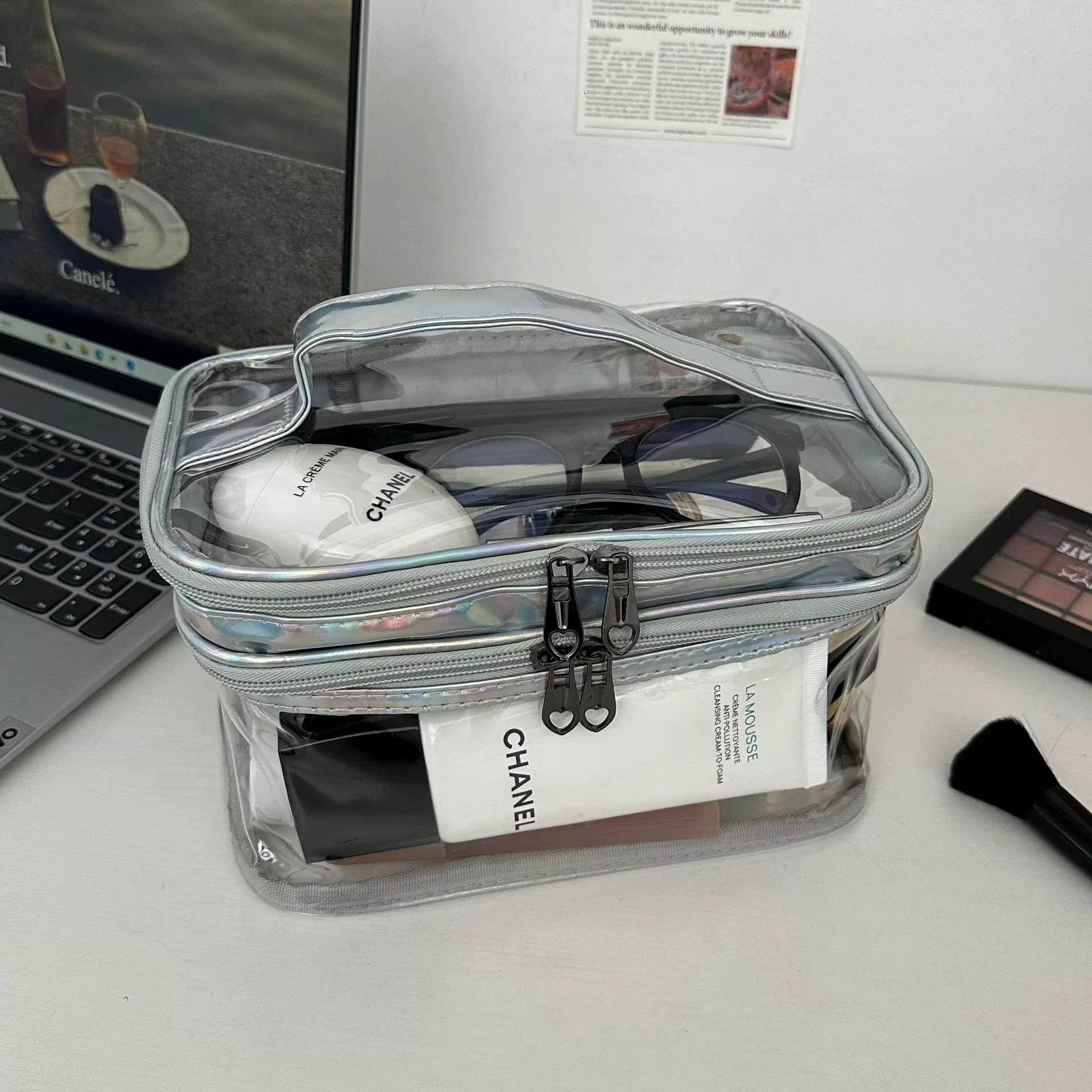 Waterproof cosmetic bag, capacious shoulder bag, storage bag