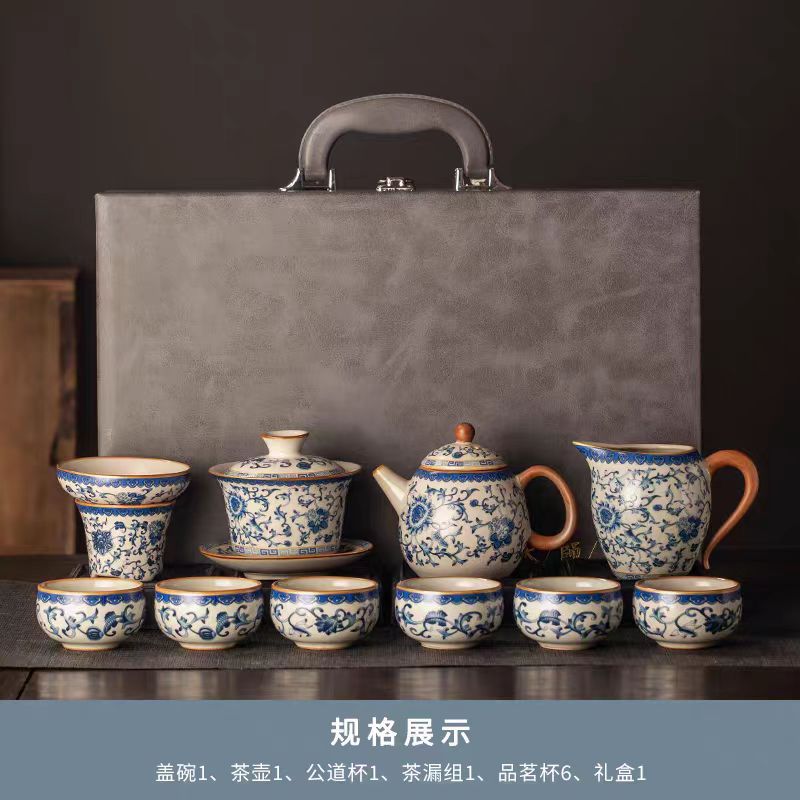 Alta calidad Nuevo 2024 nuevo arroz verde huangru horno kung fu conjunto de té doméstico ligero de lujo de alta calidad cerámica china tetera taza de té