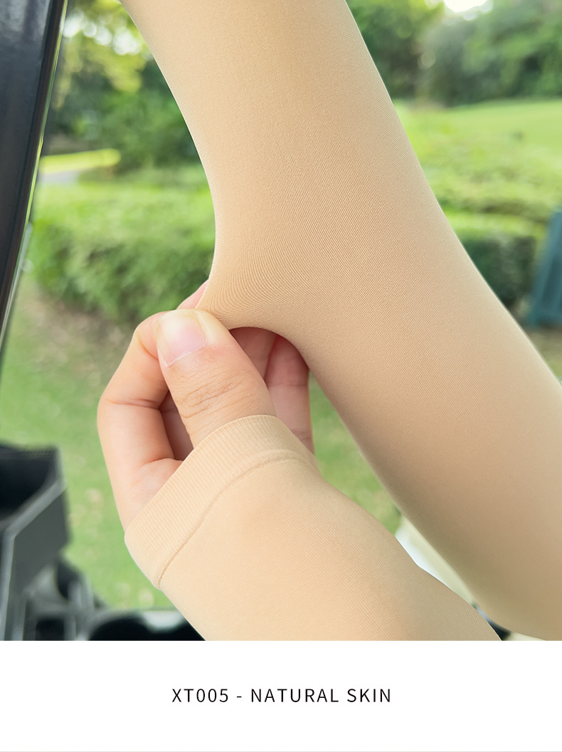 Tay áo chống nắng PGM dài 39 cm chất liệu lụa lạnh thoáng khí mùa hè — XT007-màu da [UPF50+/cảm giác trần liền mạch/màu da tự nhiên] chi tiết 13