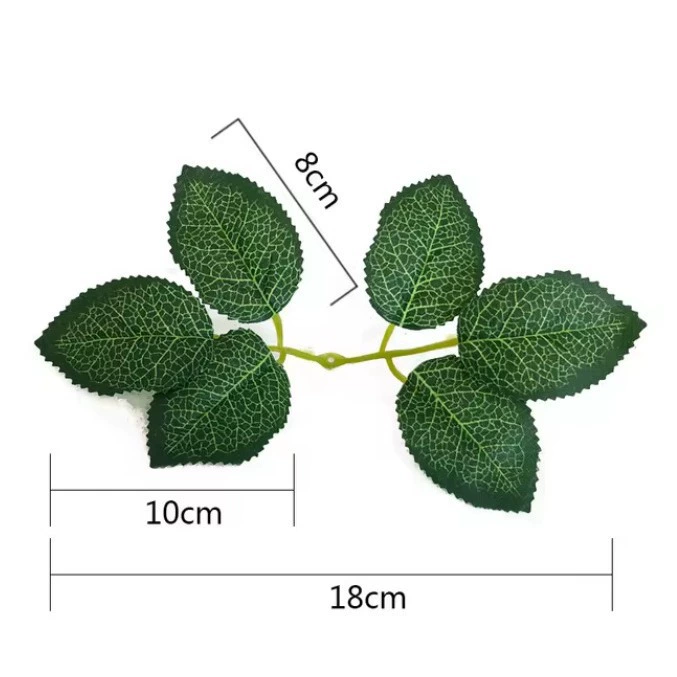 Искусственные листья роз, имитация зеленых растений, искусственные цветочные ветки, декоративные листья и ветви, очень реалистичные растения в пасторальном стиле.