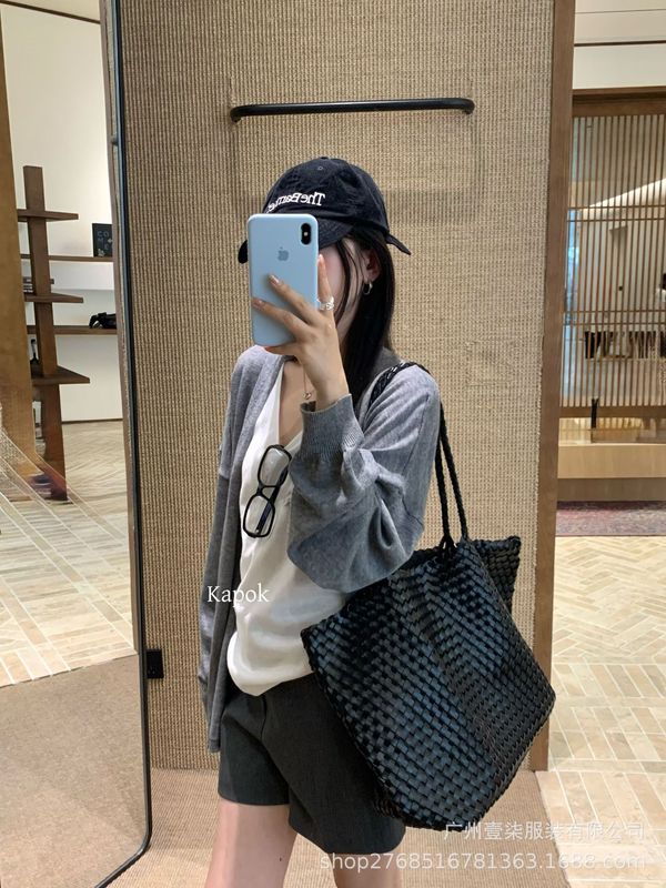 KAPOK慵懒风针织开衫套装女秋新款30%羊毛宽松显瘦背心两件套287|undefined