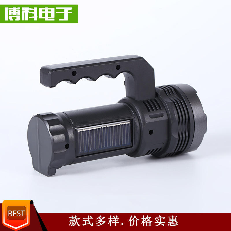 Linterna recargable de largo alcance con luz lateral, para camping y emergencias