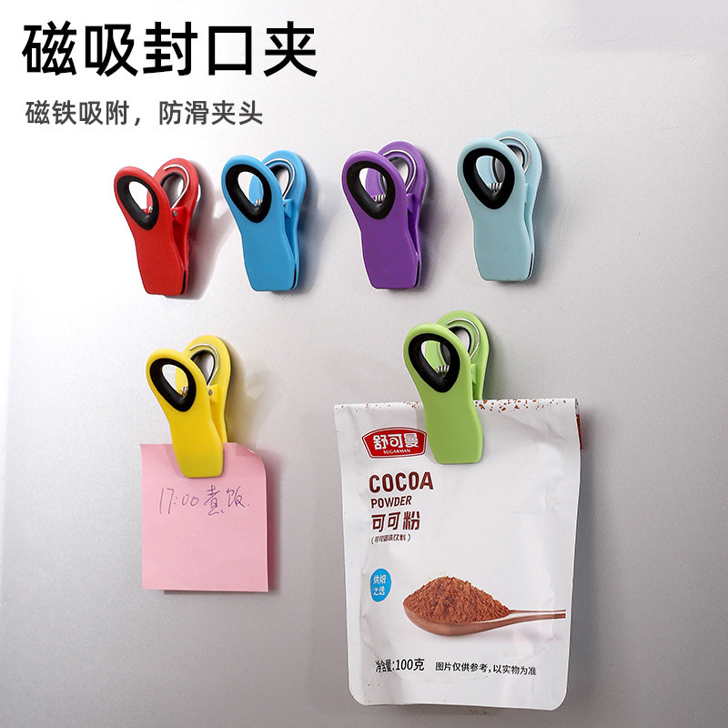 El mismo clip de refrigerador creativo multifuncional para bocadillos a prueba de humedad, clip de alimentos frescos, un cabello