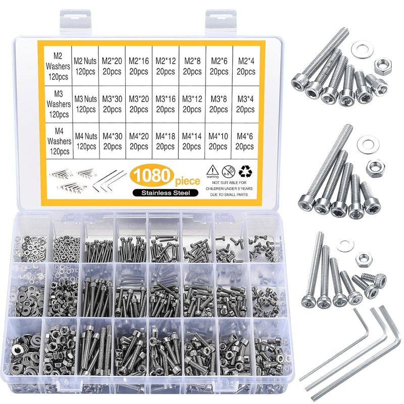 1225pcs1080pcs1680pcs盤頭六角ねじ円筒頭六角ねじセット|undefined
