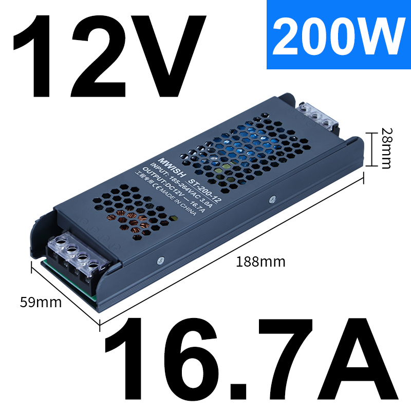 220V a bajo voltaje 12V24V transformador de lámpara Mingwei caja de lámparas de cartón publicitario DC Black King Kong interruptor de alimentación
