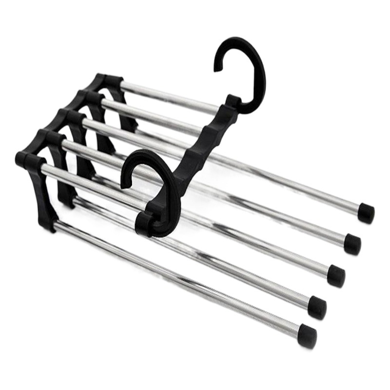 Pantalones plegables percheros multifuncionales retráctiles percheros multicapa percheros percheros percheros de almacenamiento al por mayor artefacto perchero de acero inoxidable