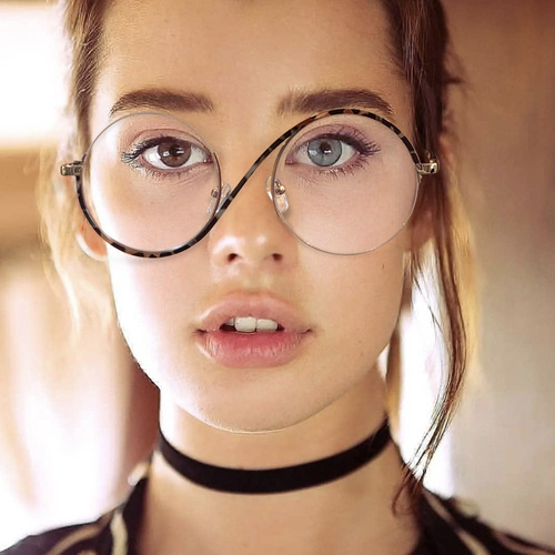 European and American S asymmetric glasses frame  new fashion retro anti-blue light flat glasses can be equipped with myopia glasses frames