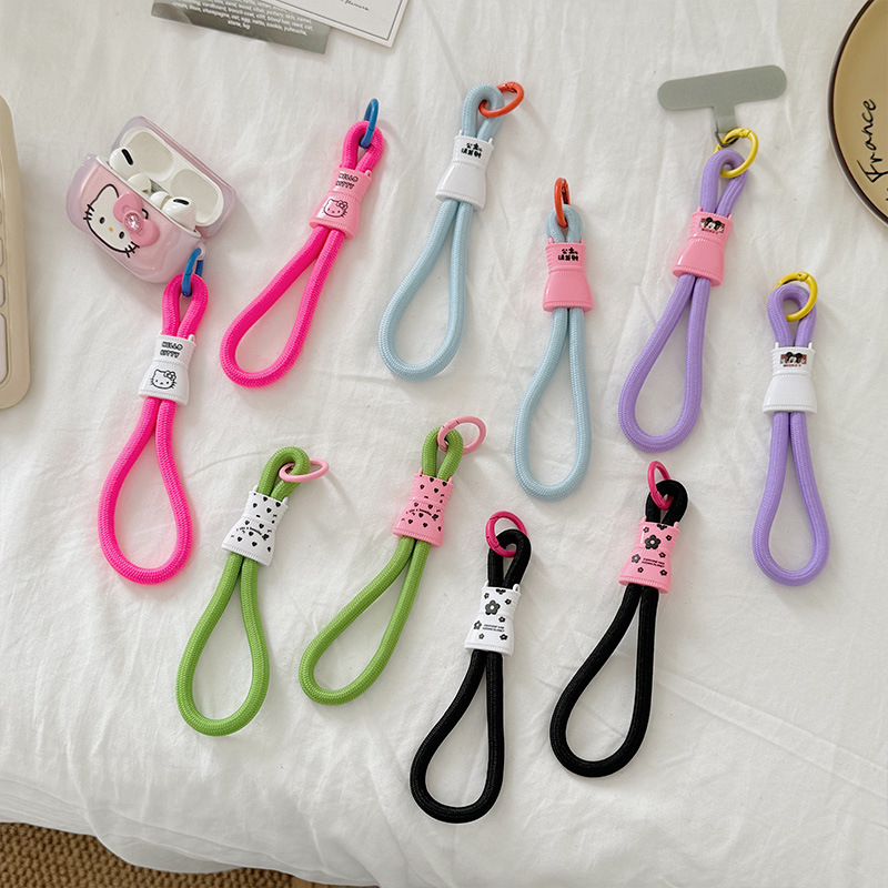 Mobile Phone Lanyard Dopamine Color Camera Keychain Anti-loss Wristband Rope Water Cup Bag Woven Short Lanyard Mobile Phone Lanyard Dopamine Color Camera Keychain Anti-loss Wristband Rope Water Cup Bag Woven Short Lanyard