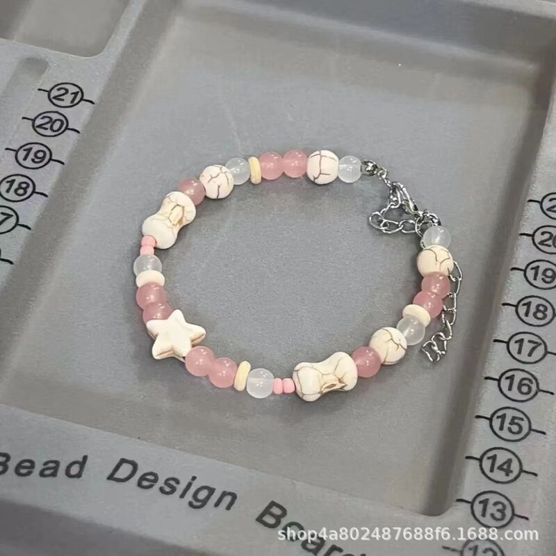 Little Red Riding Book Same Summer Macaron Healing Bracelet Bone Star Carmly Wind Niche All-match White Jewelry