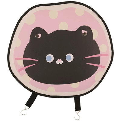 Cartoon Cat Car Seat Back Anti-Kick Pad for Women, Car Seat Anti-Stain Pad for Children, Anti-Dirt Pad, Rear Seat Anti-Collision Pad (Chair back anti-kick pad) - headgear-black-cat-anti-kick-pad-short-style