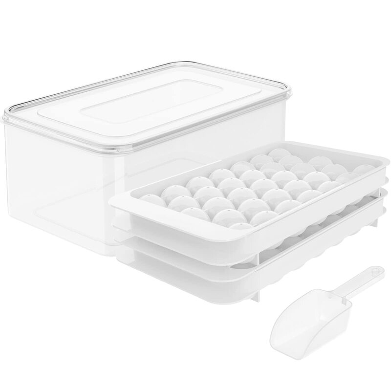アマゾンの新型33格円形アイスセット家庭用アイス製氷器自作プラスチック蓋付きアイスボール金型|undefined