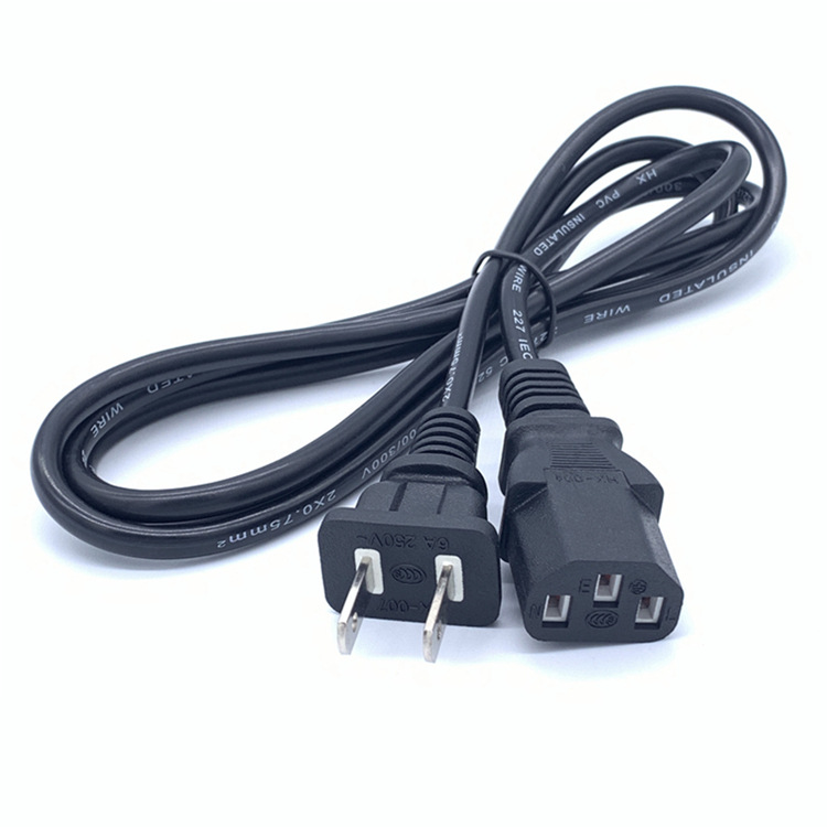 1.5 meter national standard power cord, American standard, two flat plug, two plug, three hole desktop power cord