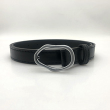 韩版修身不规则金属扣头时尚简约腰带设计感小众男女百搭皮带  ( 2個から購入可能 )