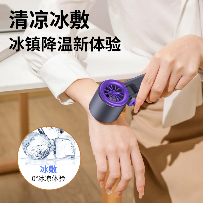 跨境新款手持冰风扇制冷风扇USB可充电学生宿舍手持冰风扇批发|undefined