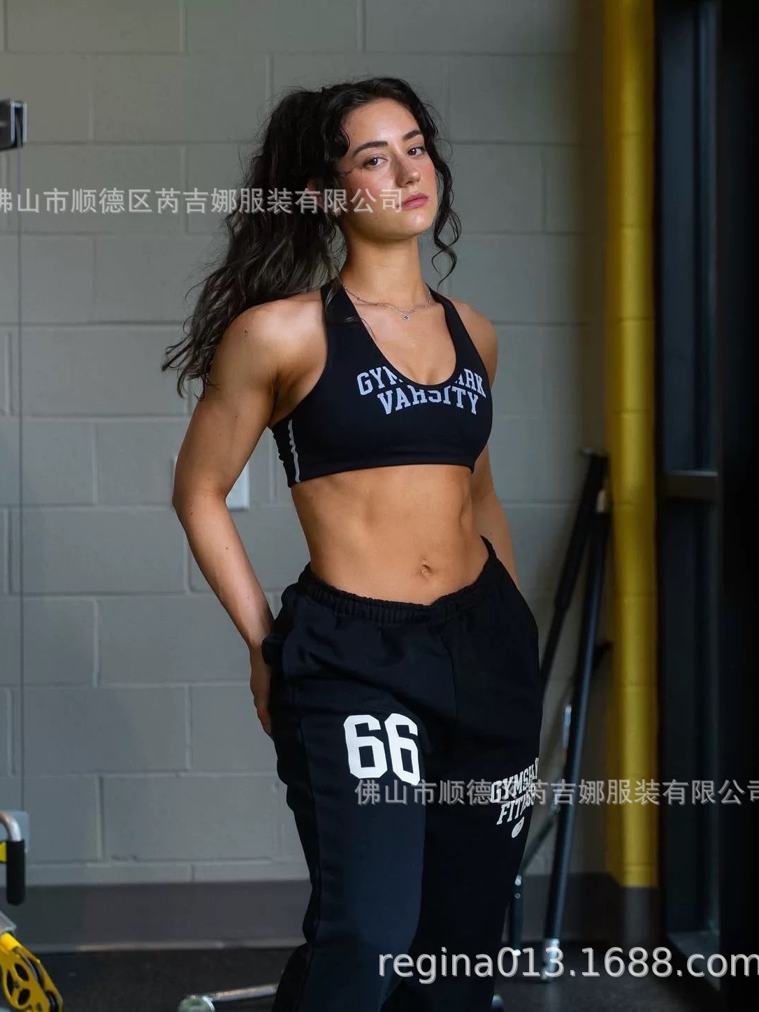 Shark Academy style seamless letter print fitness yoga sports bra vest with chest pads, high elasticity and breathability, cross-border