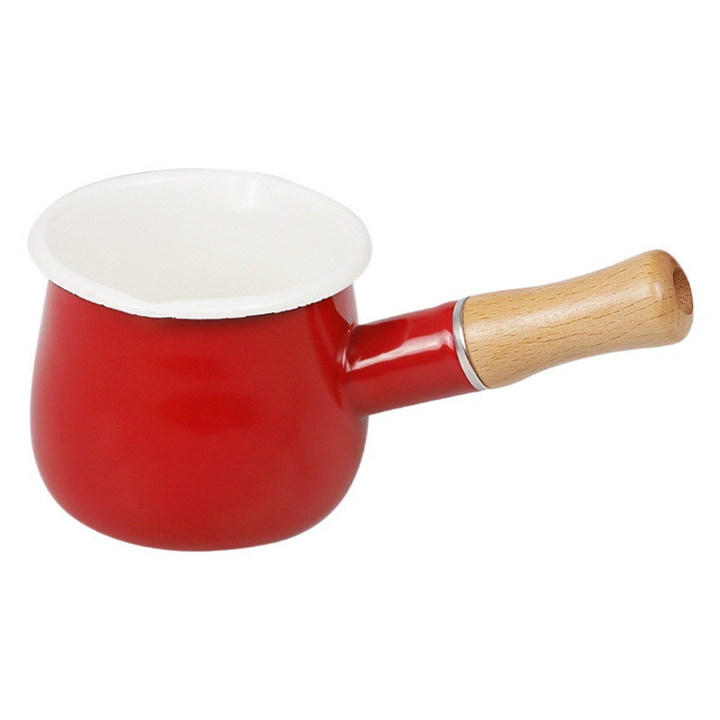 Olla de leche esmaltada de estilo japonés de 10cm, mini olla esmaltada, olla para suplemento de alimentos para bebés, olla para leche de 550ml
