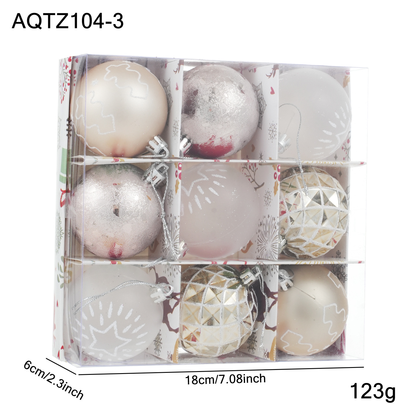 Nuevos productos transfronterizos paquetes de colgantes de bolas de Navidad en caja decoración de árboles de Navidad decoración de atmósfera de vacaciones decoración de colgantes en stock image 10