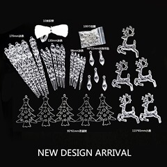 アイスストリップヘラジカクリスマスツリーウォータードロップアクリルアイスピックセットクリスマスツリーペンダント装飾品30個セット