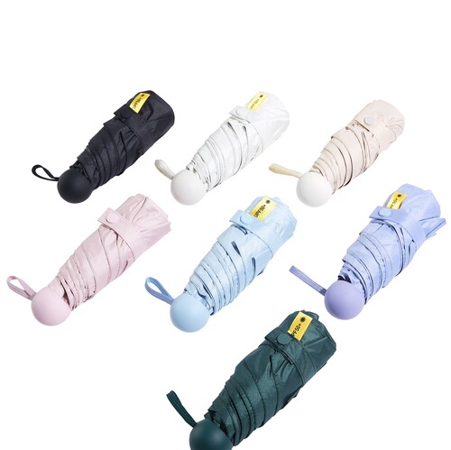Macaron Pocket Umbrella for Women, Foldable High-End Sunshade Umbrella with UV Protection, Rain and Sun Dual-Purpose Capsule Umbrella