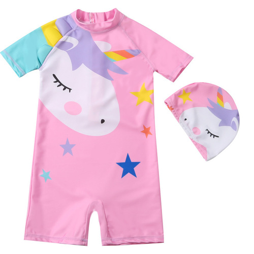 2024 New Children's Swimsuit Girls One-piece Bikini Swimsuit Cute Baby Small, Medium and Large Girls Swimwear
