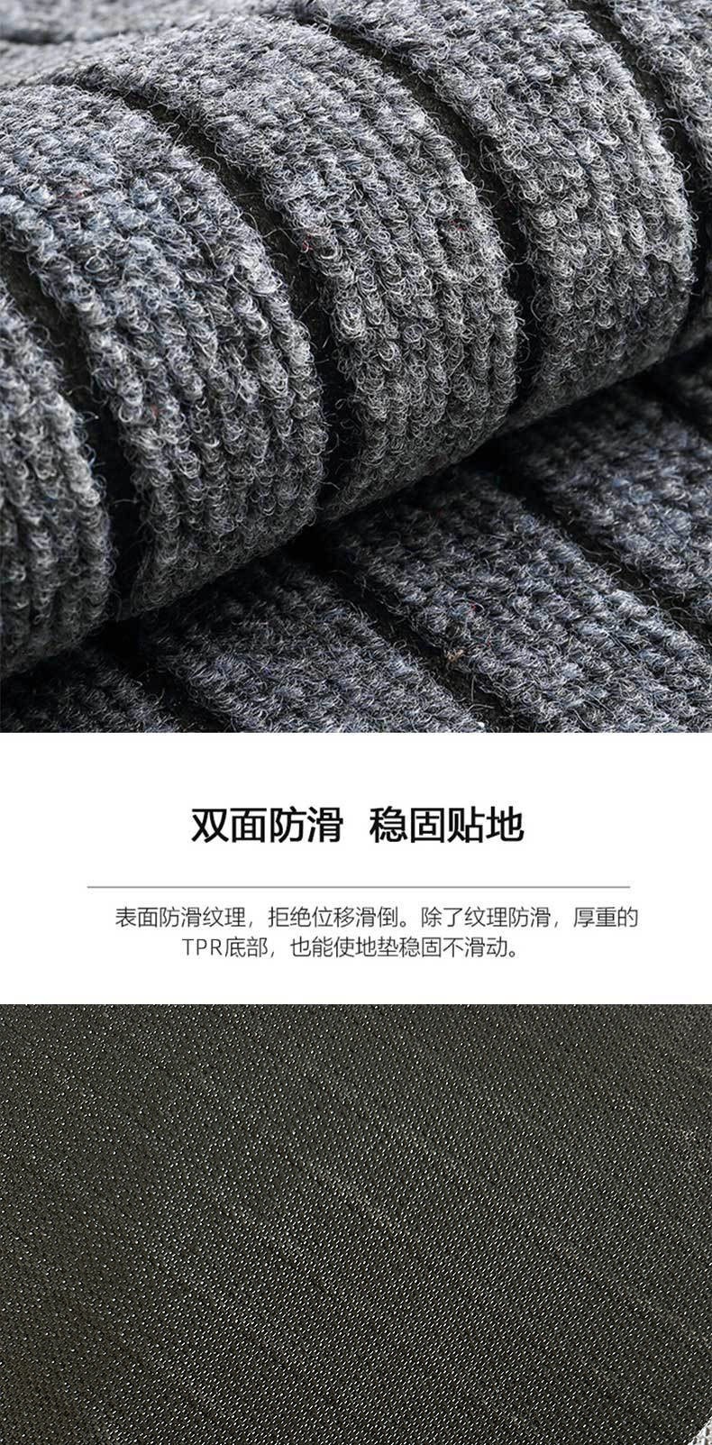 Cuttable TPE Door Mat 60x90cm Grey Striped Non Slip Water Absorbent Entryway Rug key features