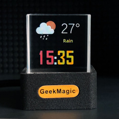 GeekMagic新潮ミニ透明WiFi天気時計クリエイティブプレゼントデスクトップ装飾ディスプレイ