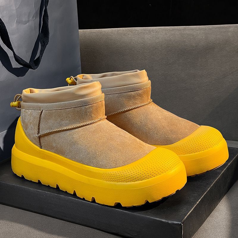 Tasman Snow Boots Men's Fur Integrated Fleece-Lined to Heattech in Winter Sangpo Village 2025 New Waterproof Anti-Slip Cotton Shoes