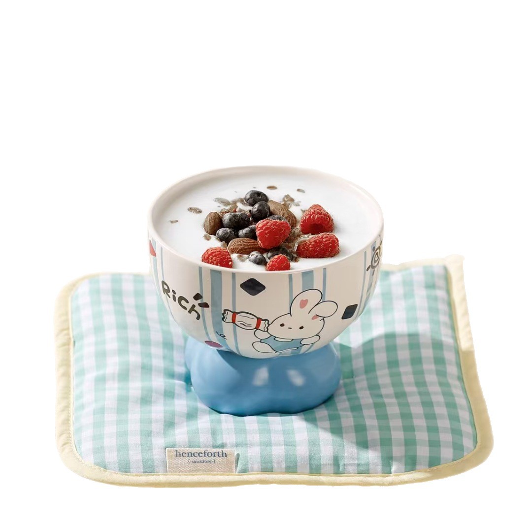 Personalidad creativa de dibujos animados de conejo blanco de leche taza de desayuno taza de regalo de mano encantadora taza de cerámica bebida taza de amor