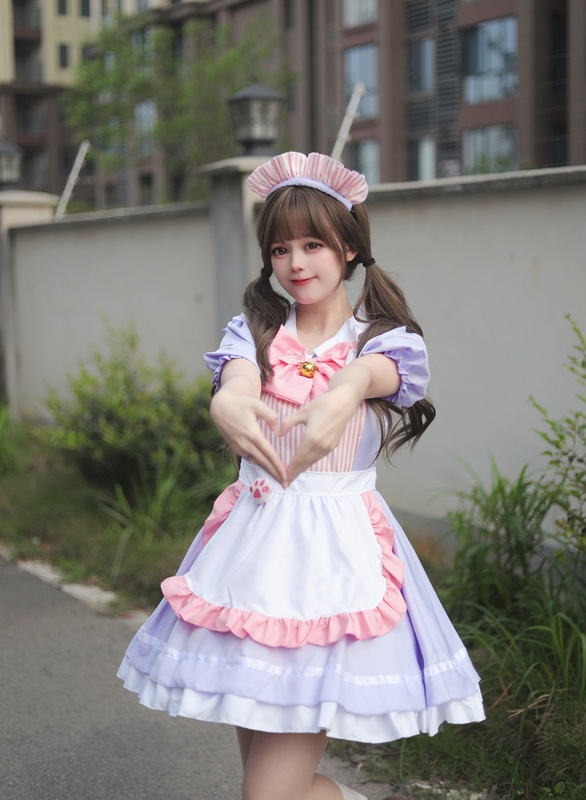 カフェメイド衣装コスプレプリンセスドレス小さなドレス女性ドレスコスプレパーティー制服プラスサイズ|undefined