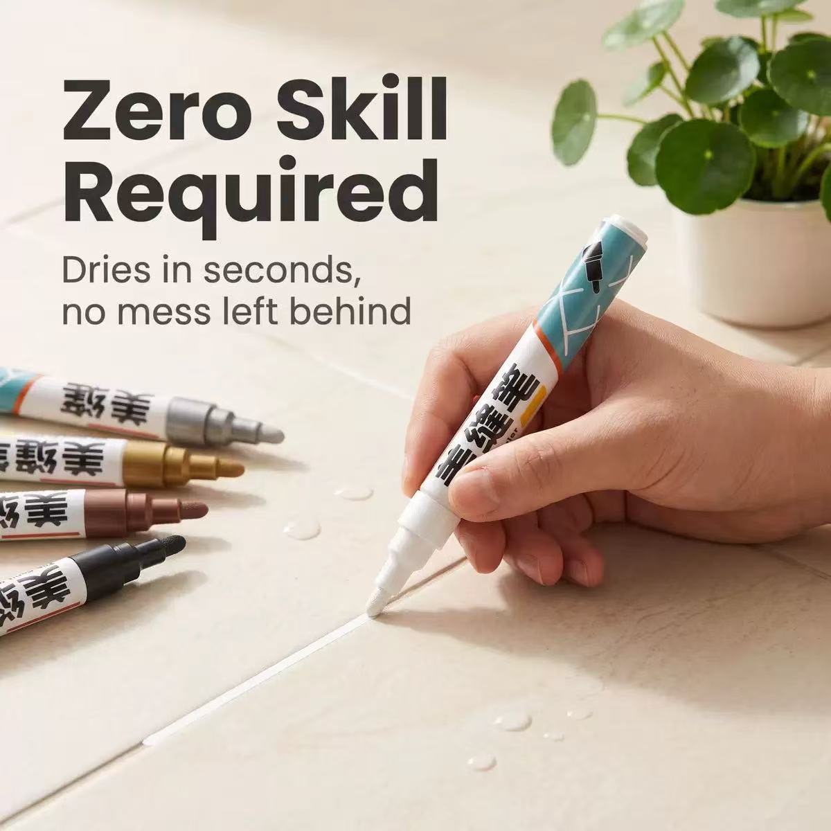 Sealant pen for ceramic tiles and floor tiles, specialized color-changing sealant, construction tool, gap color repair pen, quick-drying furniture color touch-up pen