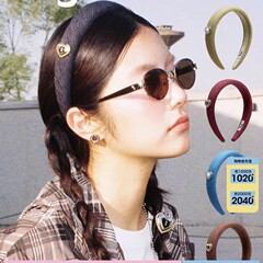 Tagi.奶油爱心金属滴油镶钻复古牛仔发箍高颅顶头箍发卡