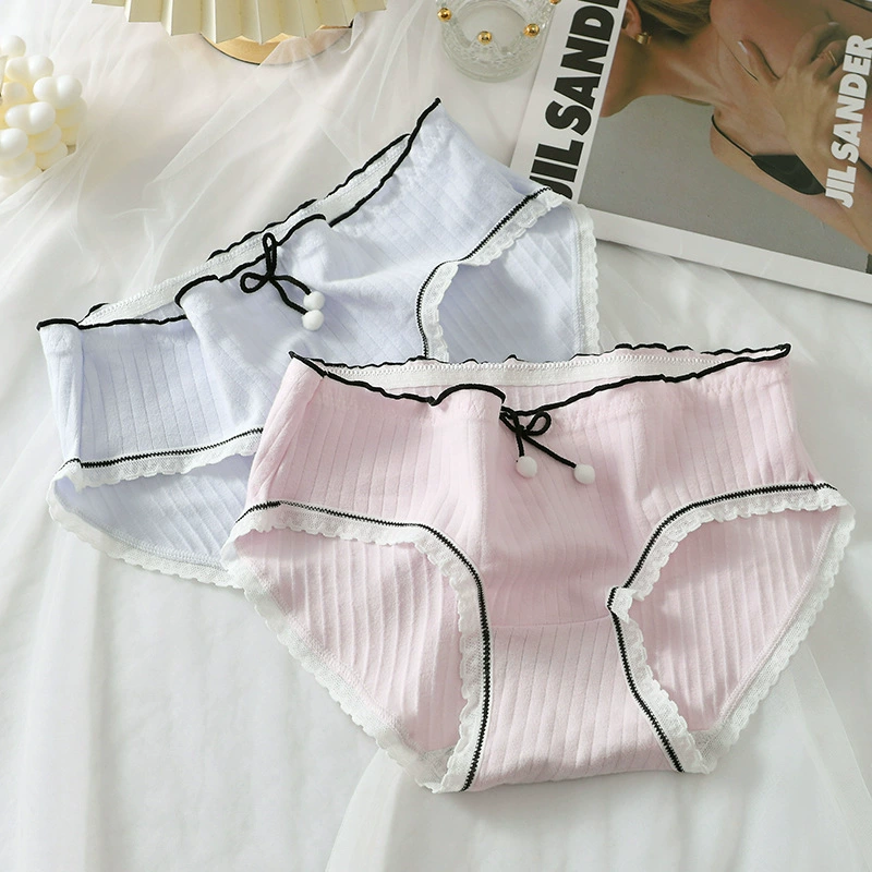 Японские милые хлопковые штаны, дышащие тонкие underwear, штаны, средней посадки