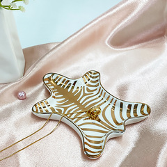 Wholesale Nordic-style Creative Tiger-Grain Ceramic Jewelry Tray, Leopard-Print Decorative Plate, Ring Organizer, Snack & Appetizer Dish