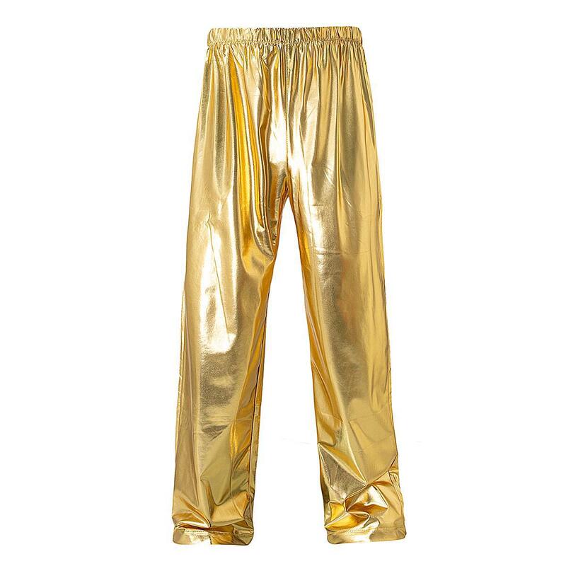 2025 Export New Men's Metal Shiny Jogging Sweatpants European Size Men's Casual Loose Pants 2025 Export New Men's Metal Shiny Jogging Sweatpants European Size Men's Casual Loose Pants