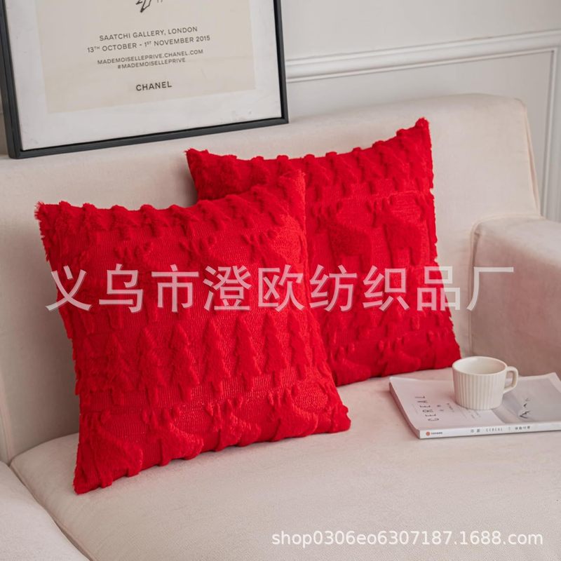 跨境抱枕套 现货圣诞树五角星沙发抱枕套圣诞节装饰节日礼物批发|undefined
