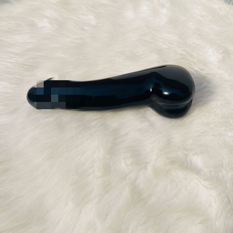 天然水晶黑曜石水晶按摩棒摆件 图 3